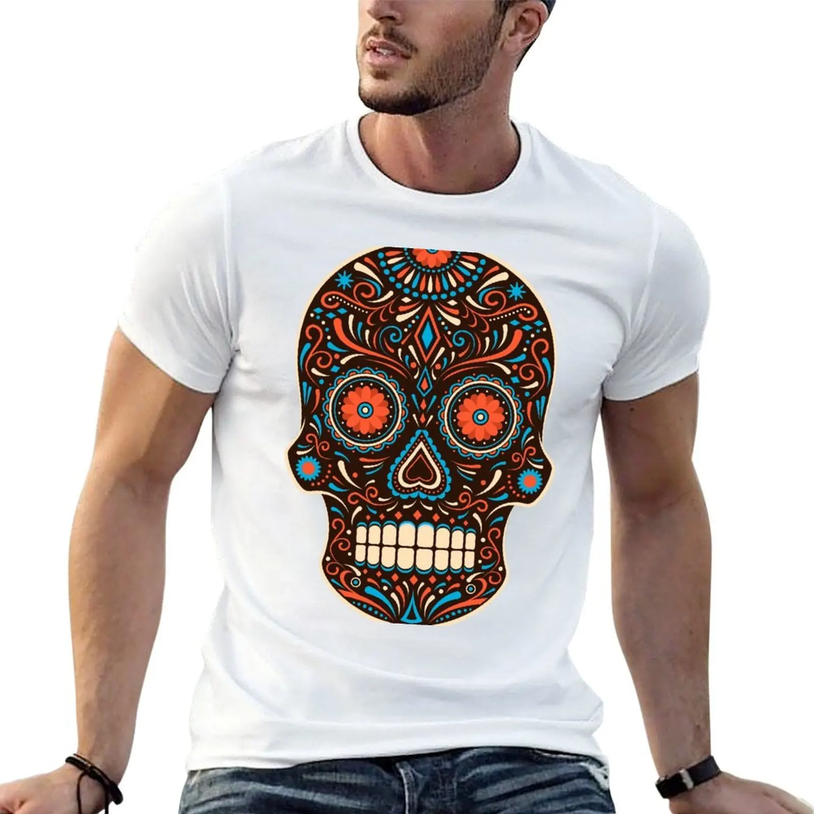 

skull sugar T-Shirt anime t shirts oversize t shirt man casual black cotton t-shirt plain for man package T-shirt