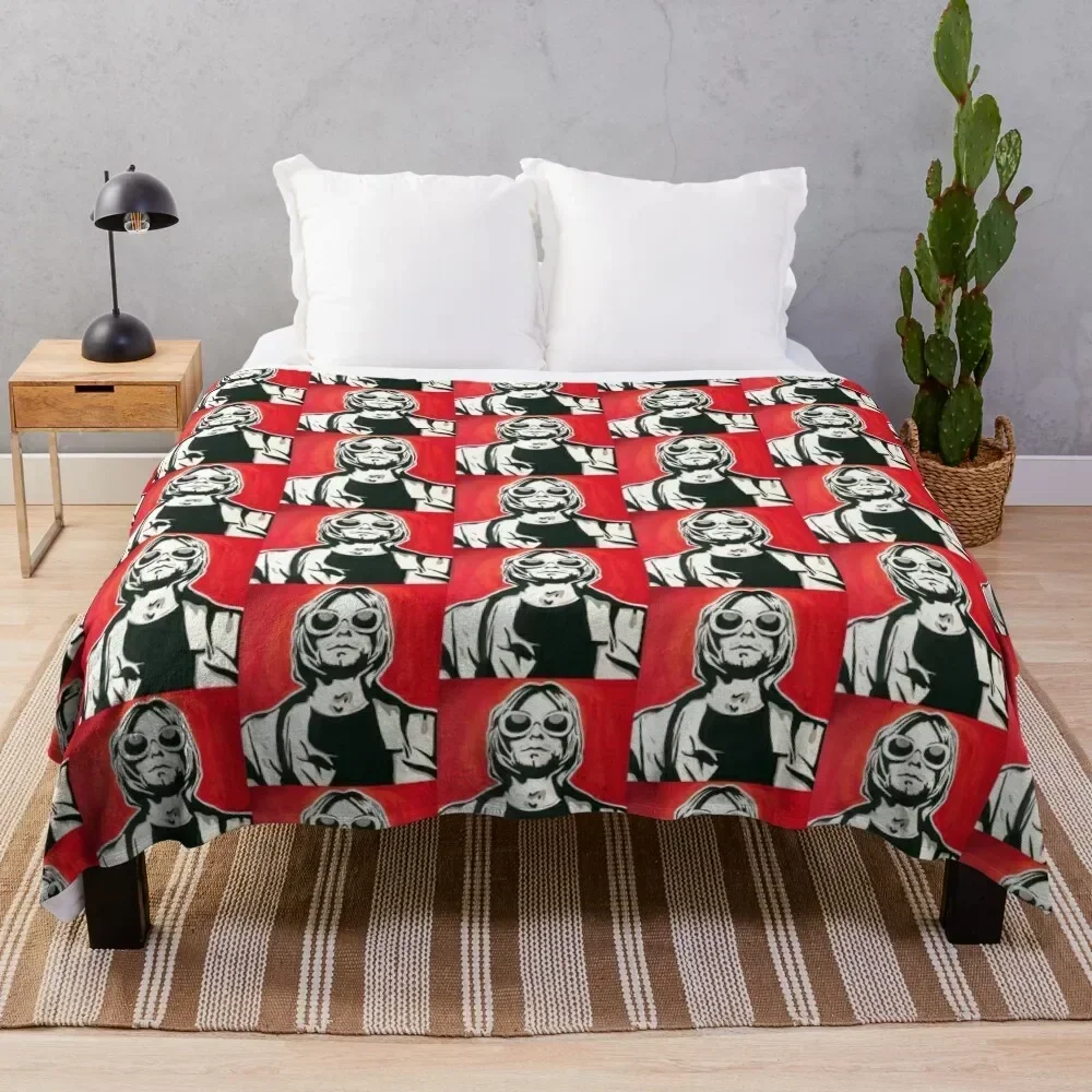 Kurt - birth of grunge Throw Blanket Luxury Bed linens Blankets