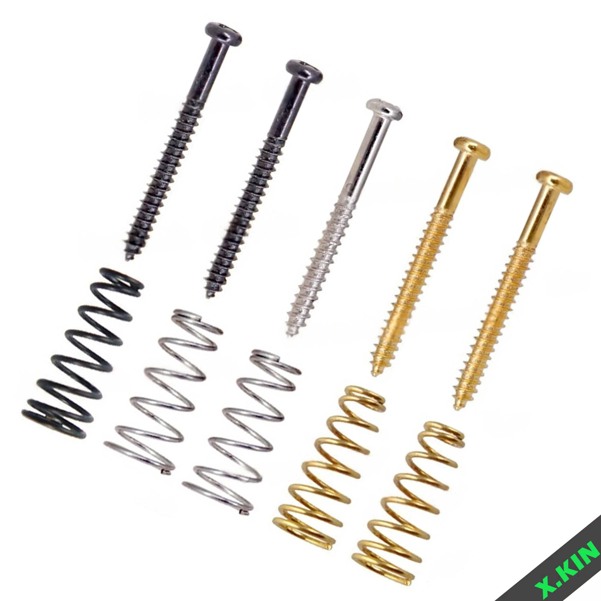 

10 шт., 20 шт., винты регулировки высоты с креплением для электрической бас-гитары и прямые пружины корпуса - детали винтов звукоснимателя