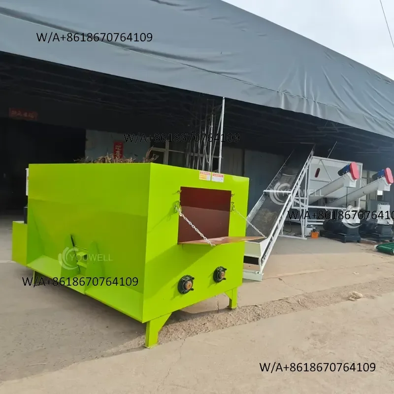 TMR Total Mixed Ration Feed Mixer Stationary Double Shaft Crushing Cattle Sheep Donkey Horse Silage Straw Feed Mixing Machine