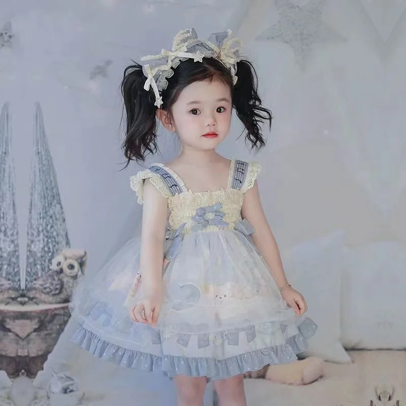 Spanish Children's Costume Girls Spring Lolita Dress Rabbit Dress Baby Children's Day Princess Birthday Dress Eid Dress