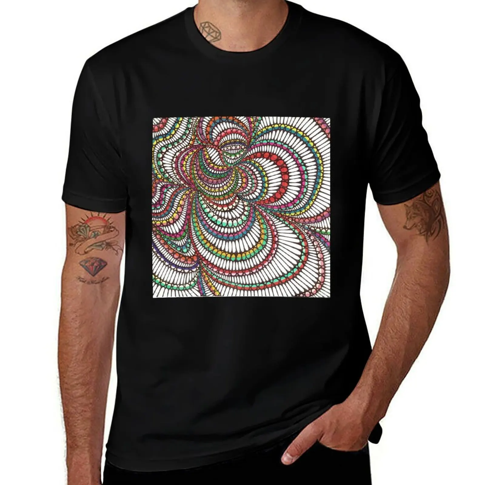 Swirly Whirl T-Shirt Basic Breathable Solid Color T-Shirt