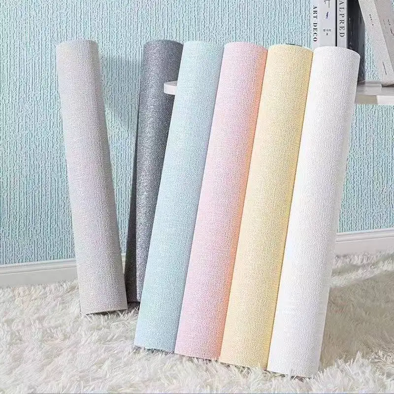 

50 см X 10 м 3D льняная пена самоклеящиеся ПВХ сплошной цвет утолщенный водостойкий фон для ремонта стен обои наклейки на стену