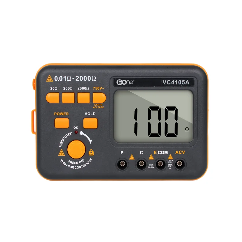 

VC4105A 2000ohm 500V Digital Only Earth Resistance Tester Ground Meter with External Power Adapter