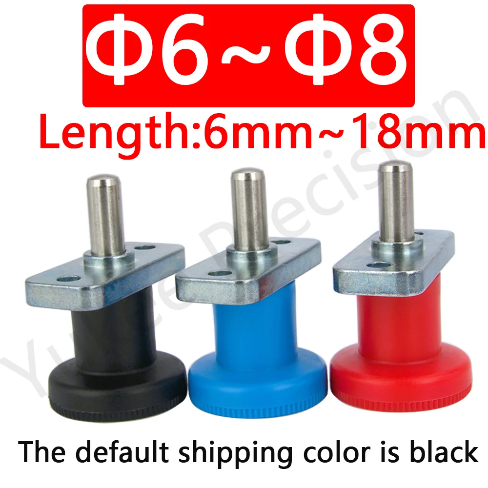 

YK232 Diameter:6mm/8mm Index Plunger Zinc Alloy Body Pull Plastic Knob Retractable Spring Index Plunger With Fixing Plate Flange