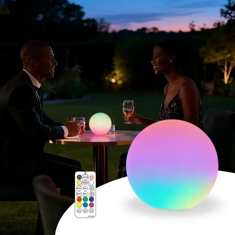 LED Garden Pool Floating Ball Light Glowing Sphere Waterproof Decorative Lighting for Outdoor Yard Patio Party Landscape