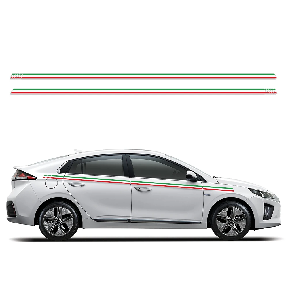 

Car Waist Lines Sticker Red White Green Tricolor Stripes Auto Door Side Decal For Hyundai Ioniq 5 6 7 N Line 2021 2022 2023 2024