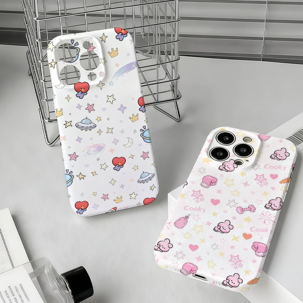 

Cute Cartoon B-BT-21 Phone Case For IPhone 17 16 15 14 13 12 11 Plus Pro Max Mini Precise Hole Matching Film Covers