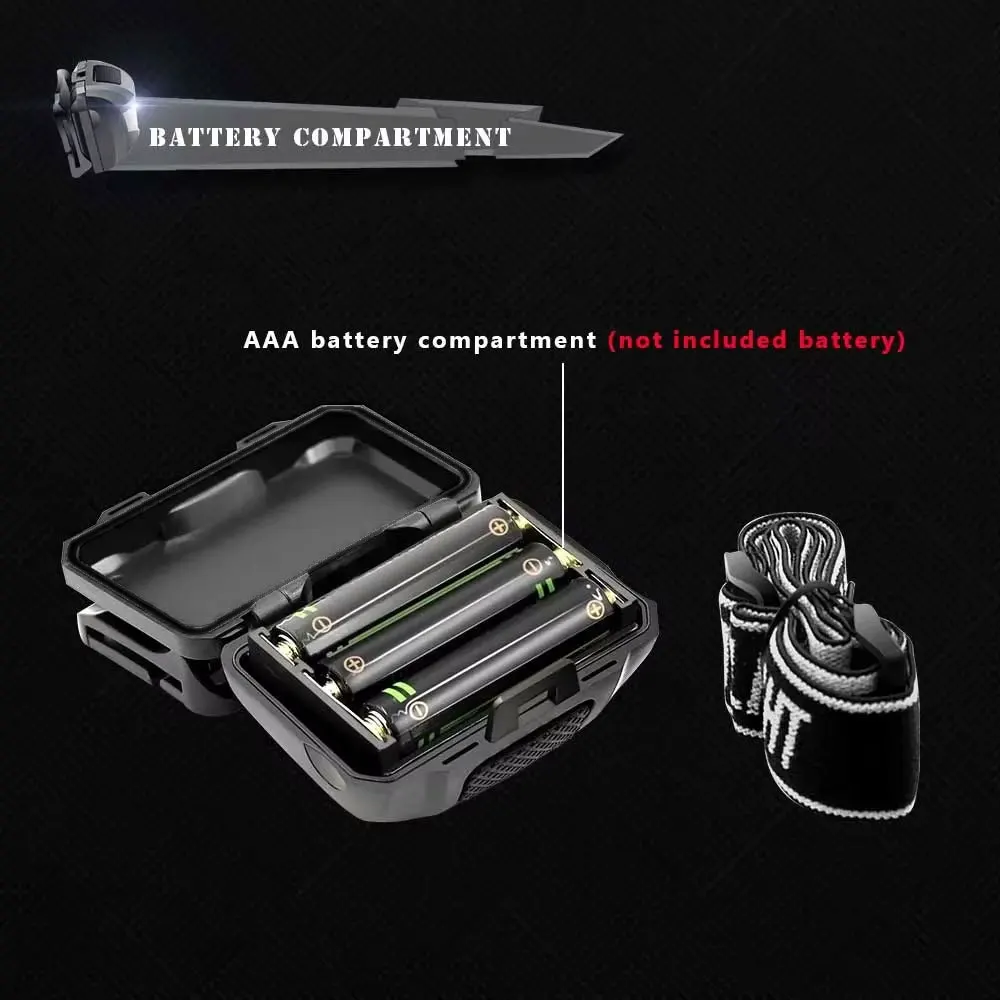 3W Powerfull Mini Headlamp White Red Light LED Headlight 4-Mode Waterproof Head Torch Camping Hunting Flashlight AAA Battery