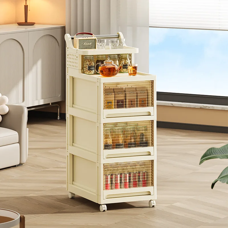 

Cart storage rack Floor multi-layer household snack storage rack Living room removable kitchen storage rack