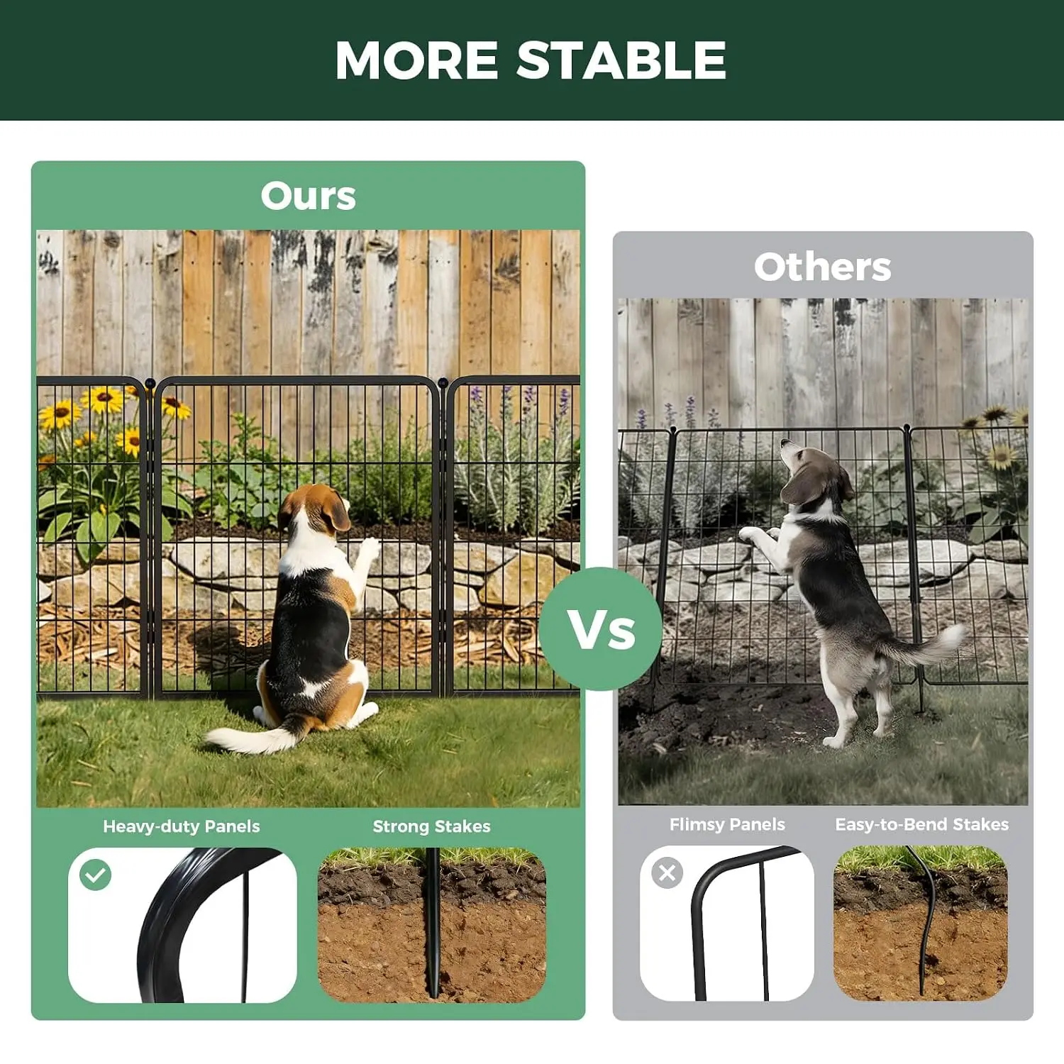 No Dig Garden Fence Outdoor Yard 32in x 72.9ft 32 Panels, Customized