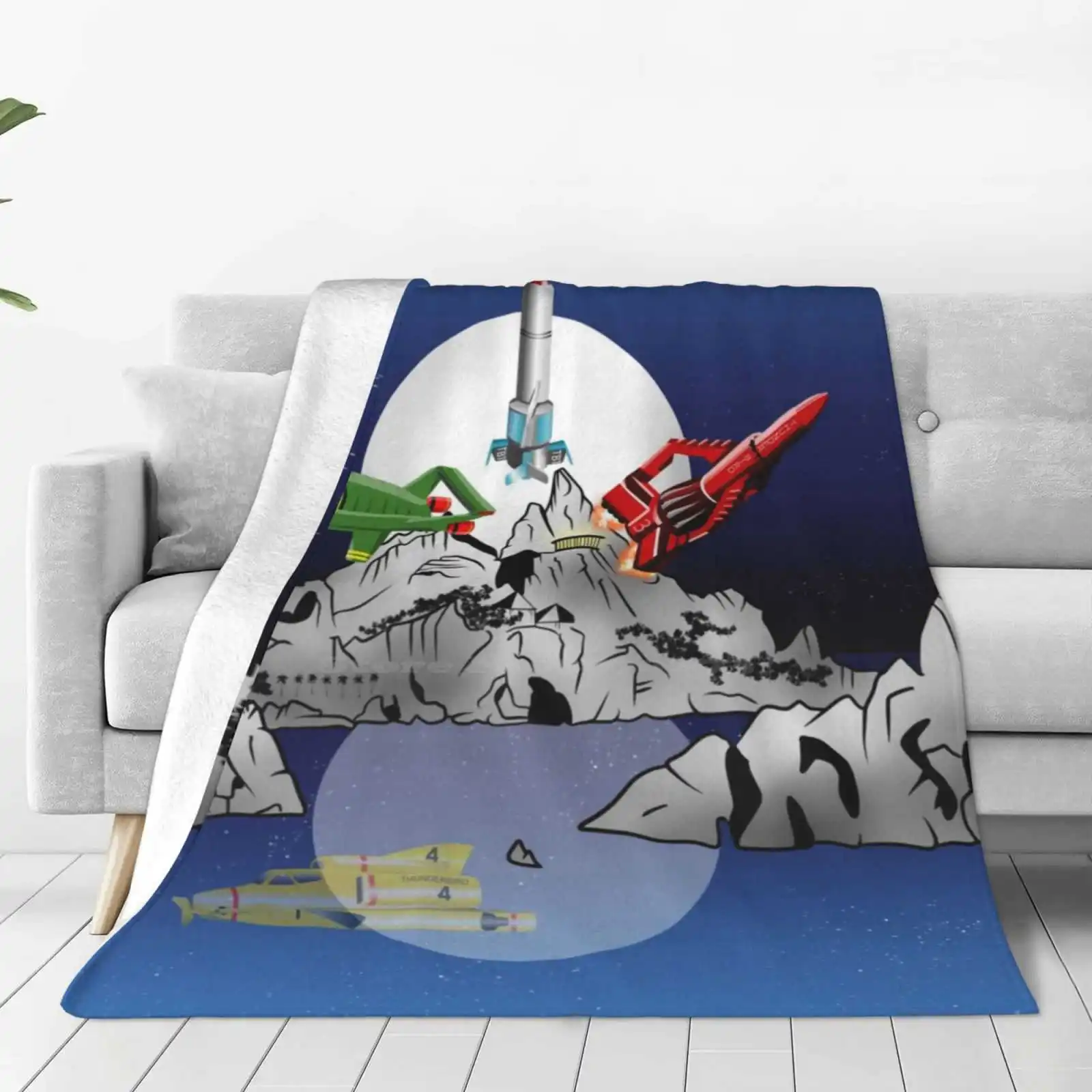 Tracy Island New Selling Custom Print Flannel Soft Blanket 1 2 3 4 Tb1 Tb2 Tb3 Tb4 Tracy Island Island Full Moon International