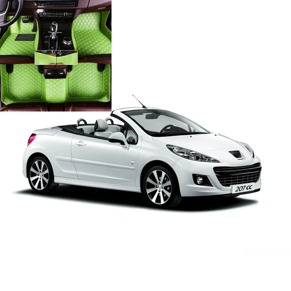 Custom All Weather Car Floor Mats Fit Peugeot 207 CC 2006-2014 Cabrio Waterproof Anti Slip PU Accessories Left/Right-hand Drive