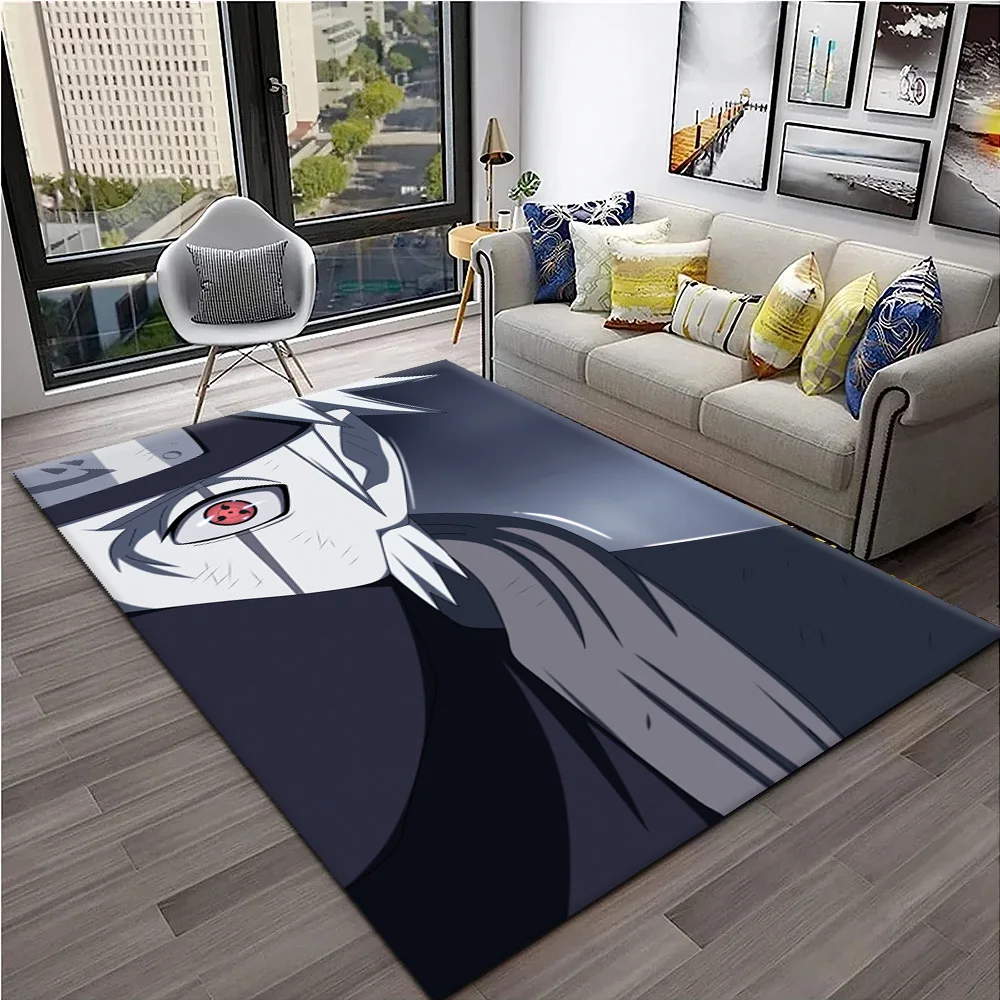 N-Naruto Shippuden Eyes Kakashi Hatake Anime Carpet Rug for Bedroom Living Room Decor Sofa Home Game Area Rug Non-slip Floor Mat