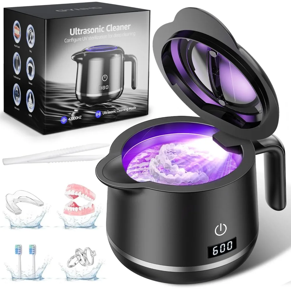 

Dental Ultrasonic Retainer Cleaner Machine: Dental Cleaning Pod for Denture/Mouth Guard/Aligner/Night Guard/Braces/Toothbrush