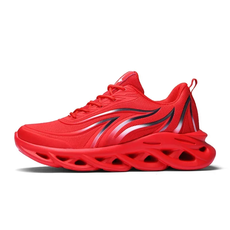 Fashion Running Shoes Men Flame Printed Sneakers Knit Athletic Sports Blade Cushioning Jogging Trainers Lightweight Size 39-46 view 4
