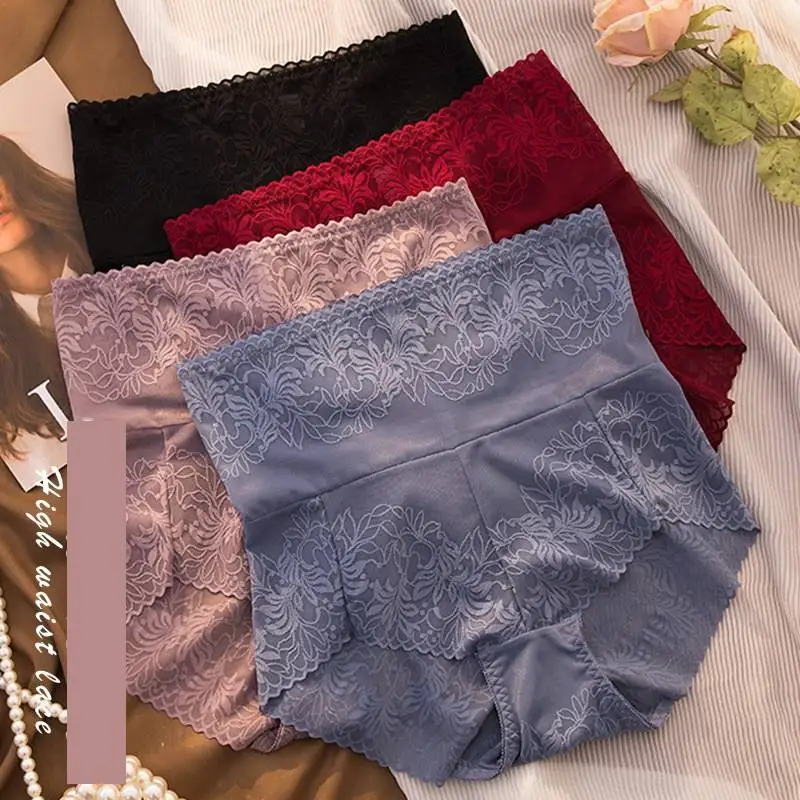Culotte Personalisée en dentelle شفافة à fleurs grande taille pour femmes varia en gros sous-vêtements مثير sans couture