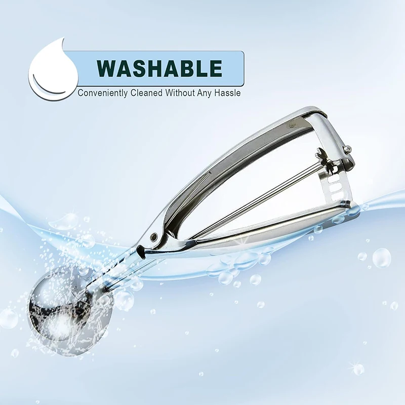 Stainless Steel Ice Cream Scoop Digging Spoon With Spring Handle Ice Cube Mold Fruit Scoop Ice Tray Mold Kitchen Accessories