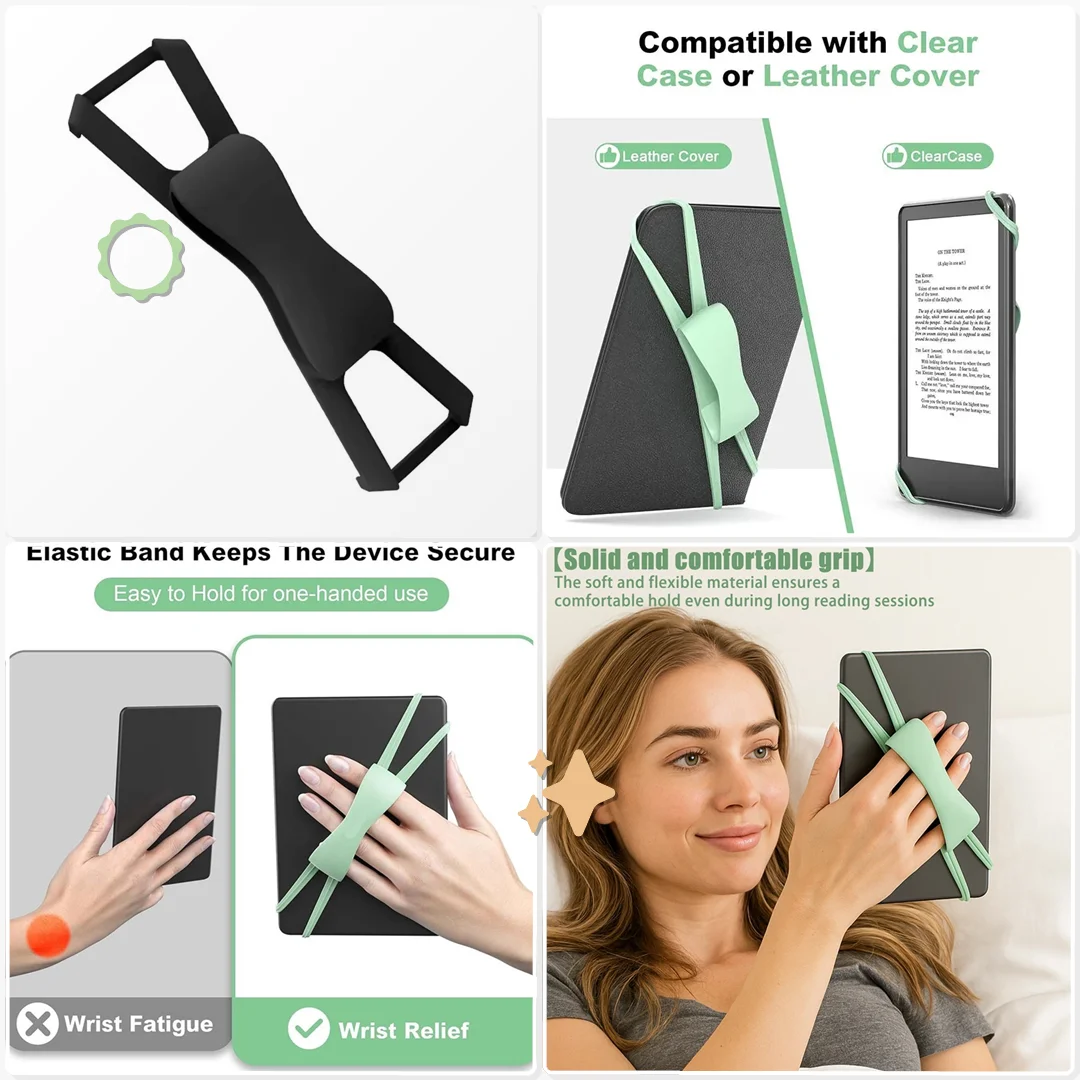 High Elasticity Silicone Finger Strap for Kindle Tablet Lightweight Hand Grip Holder Waiting Room Read Pass Time