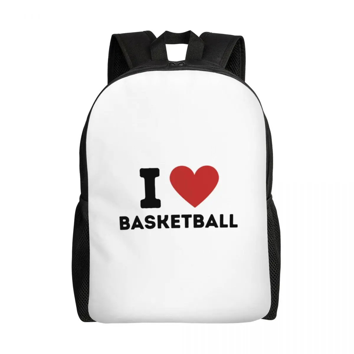 I Love กระเป๋าเป้สะพายหลังใส่แล็ปท็อปแบบเรียบง่ายสำหรับผู้หญิงผู้ชายกระเป๋าหนังสือลำลองสำหรับโรงเรียนวิทยาลัยนักเรียนผู้เล่นกีฬาถุงซานตาคู่รัก