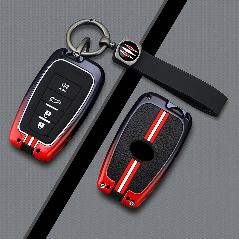 Auto Schlüssel Fall Abdeckung Shell Fob Halter Für Toyota Corolla Hybrid 2021 Rav4 Land Cruiser Prado Camry Highlander Prius C-HR 2018 +, Auto