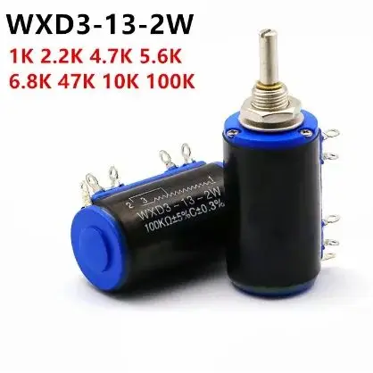 โพเทนชิโอมิเตอร์หลายเทิร์นความแม่นยำ WXD3-13-2W 1K 4.7K 5.6K 6.8K 10K ปรับได้10รอบ