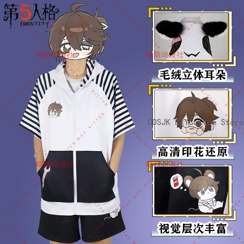 

Identity V Luca Balsa Prisoner Game Аниме Косплей Летние пижамы с короткими рукавами Шорты Домашний костюм Повседневный комплект Домашняя одежда