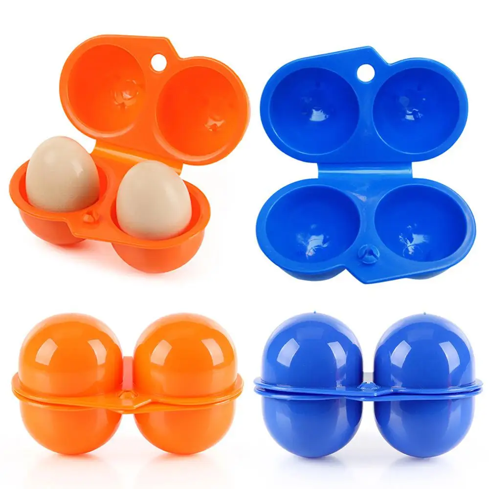 2/6 Grid Egg Storage Box Container Portable Plastic Egg Holder For Outdoor Camping Picnic Eggs Box Case Kitchen Organizer