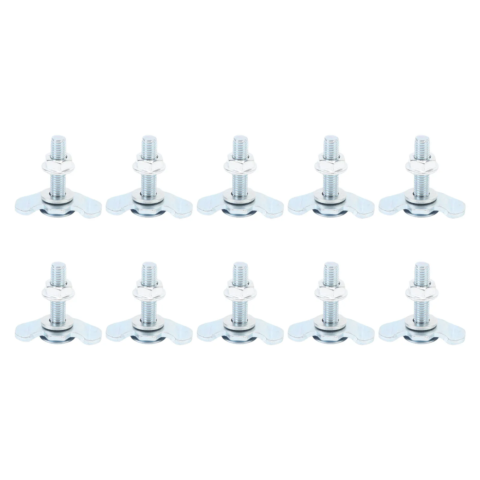 

10pcs L Track Double Lug Threaded Stud Nut Fitting Zinc Plated L Track Rail Threaded Stud Fittings Tie Down for Van Pickup Truck