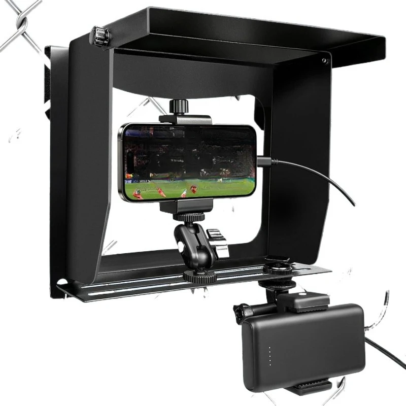 Adjustable Sunshade Metal Fence Mount Outdoor Camera Phone Universal Grid Bracket