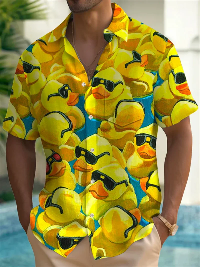 2025 new short sleeved shirt with floral pattern 3D printed men's shirt casual vacation top Hawaiian fashion clothing