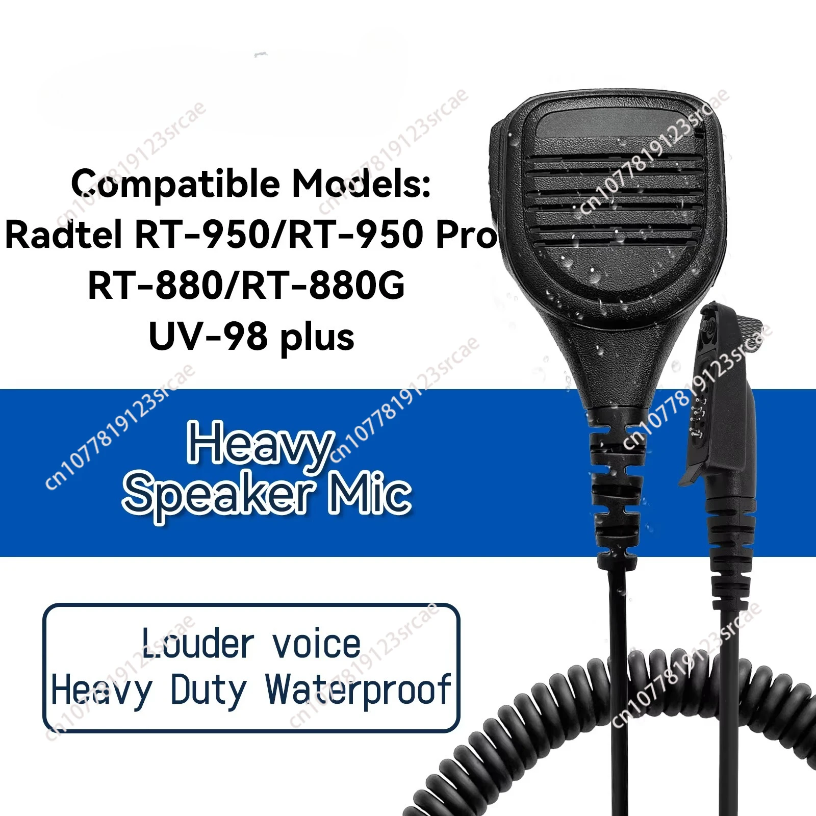 Heavy Duty Waterproof Intercom Speaker Microphone for Radtel RT-880 RT-880G RT-6D RT-950 RT-950 Professional Radio