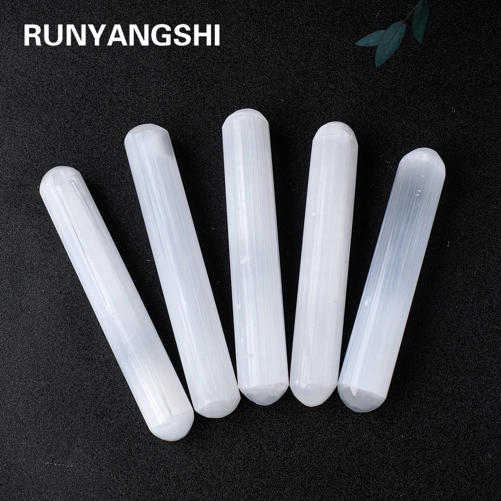 1 Stuk Natuurstenen Witte Seleniet Massage Stick Kristallen Toverstaf Genezing Gips Kristal Palm Steen Geschenken
