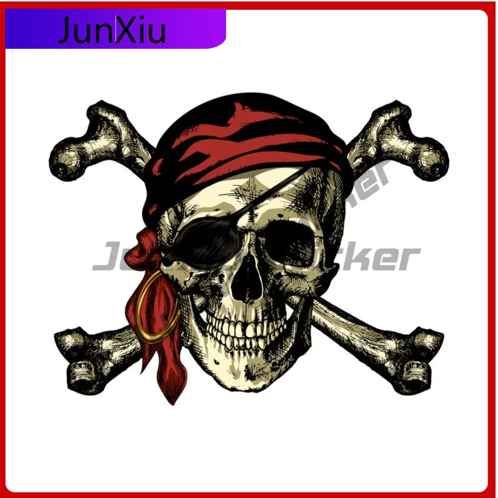 

Pirate Skull With Crossbones Sticker Waterproof Scratch-proof Decal Exterior Sticker For Auto Bumper Cars Trucks Windshield Suv