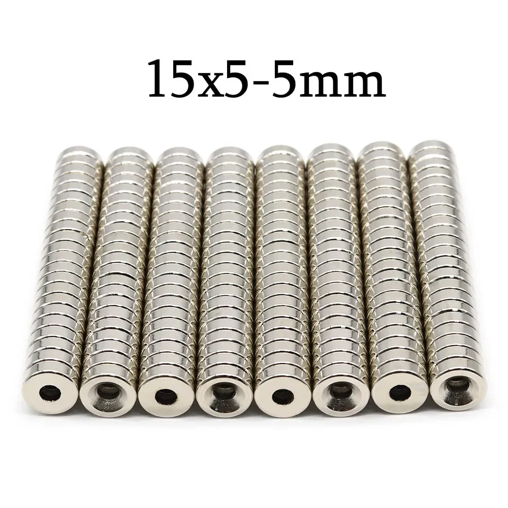 

15x5-5mm Super Strong Round With Holes Neodymium Magnet Powerful Magnets N35 small Permanent Magnetic NdfeB Refrigerator Magnet