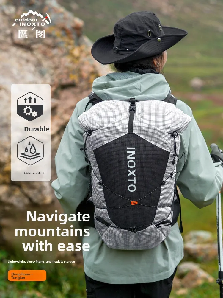 

Inoxto Outdoor Hiking Backpack Large Capacity Water Bottle Bag Lightweight Mountain Climbing Bag Unisex Soft Sports Bag