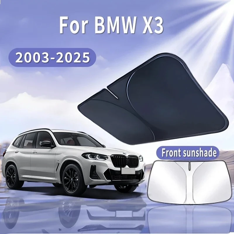 

For BMW X3 2003~2025 2010 2017 Foldable Car Sun Visor Front Windshield Sunshade Heat Insulation Summer Cooling Auto Accessories