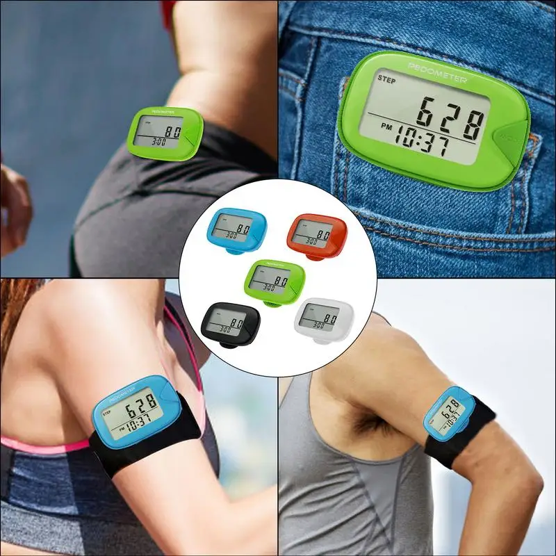 Pocket Pedometer Step Counter Multifunctional Pedometer With Clip Clip On Step Counter With Memory To Track Steps Miles Counter