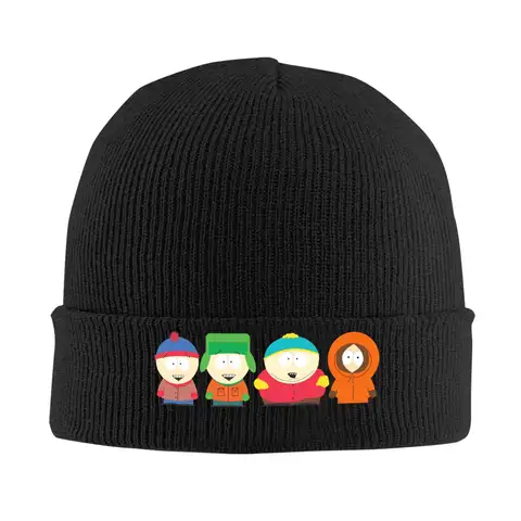 South-Parks Cartoon Hut Herbst Winter Skullies Mützen Neue Cartman Kyle Kenny Stan Kappe Weiblich Männlich Acryl Motorhaube
