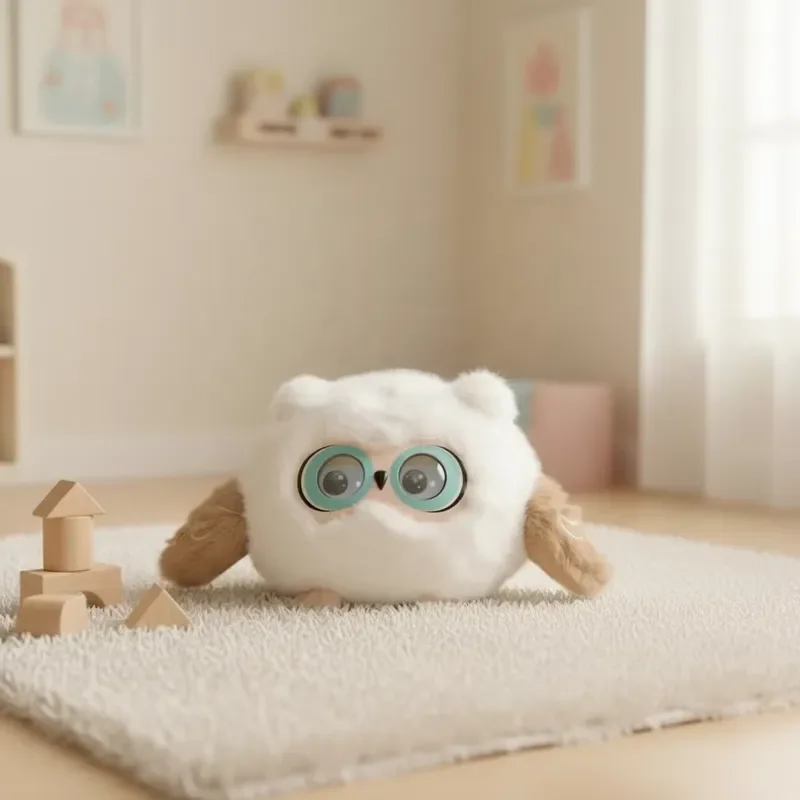 AI Cute Eyes Hairball Plush Doll Pendant Intelligent Conversation Chat Interactive Education Companion Toy for Kid Gift
