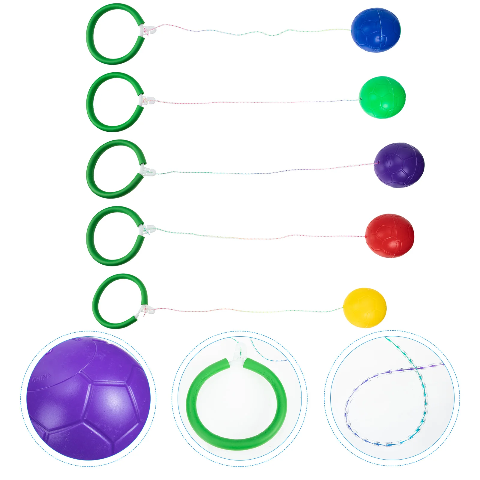 6 pezzi palla che rimbalza caviglia giocattolo per bambini giocattoli sportivi per saltare la corda per saltare palline per saltare