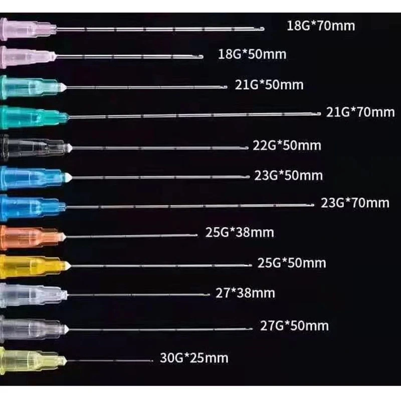Blunt Tip Micro Needle Canula in Various Sizes 14G-27G for Hyaluronic Acid Dermal Fillers Medical Equipment Blunt Needle Cannula