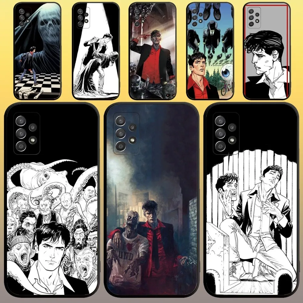 Custodia per telefono Comics Dylan Dog per SamsungA 91,80,73,72,71,70,53,52,51,42,41,40,32,31,30,22,21,20,13 S 4G 5G Custodia morbida nera