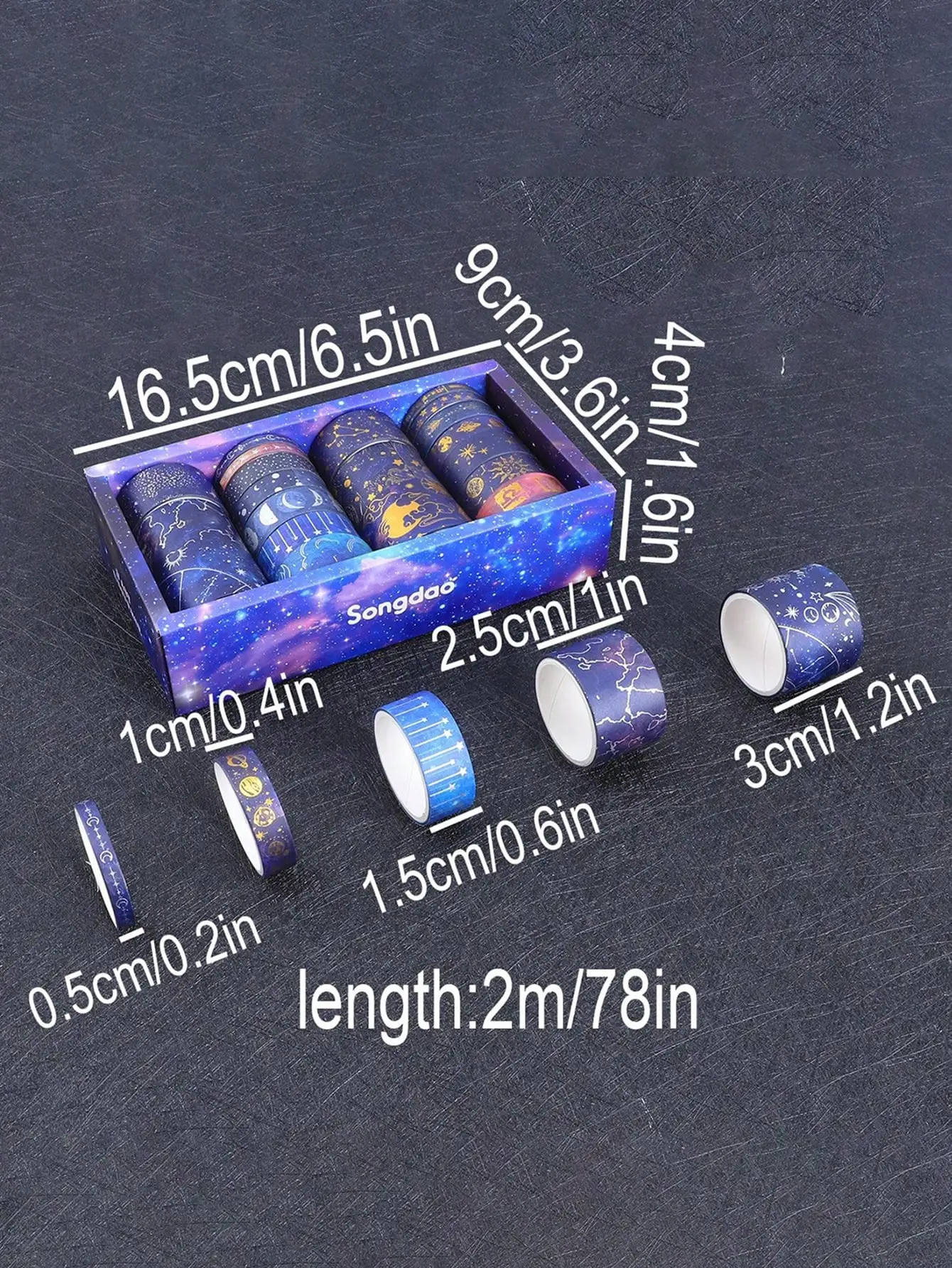 20 لفة من السماء المرصعة بالنجوم الشريط البرنز الساخن الفضة اشي الشريط كوكب الكون نمط ملصقات لطيف مذكرات المدرسة الديكور الحنفية