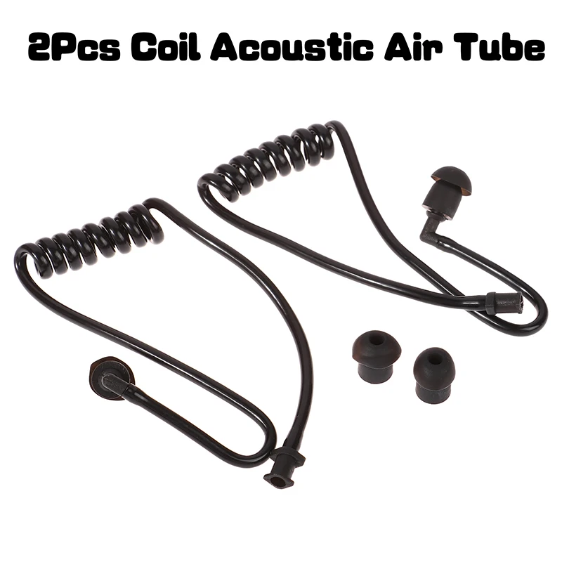 2Pcs Spring Air Tube Coil Acoustic Air Tube Earplug Replacement For Radio Earpiece Headset Walkie Talkie Earphone Coil