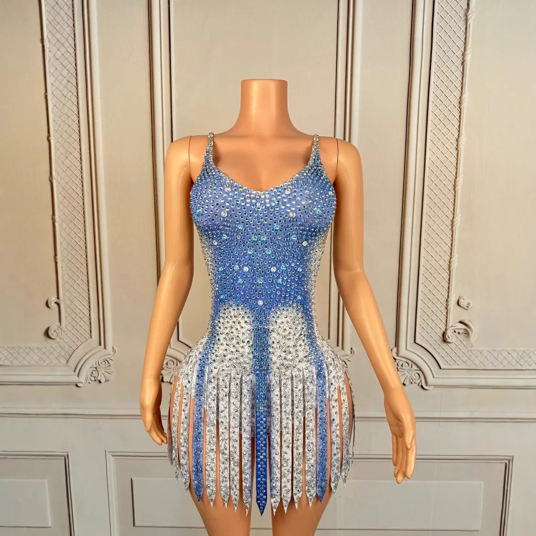 

Costume Girl Group Nightclub Bar Full Diamond Suspender Frozen Onesie Female Singer Dance Team Vestido Cerimônia Mulher Elegante