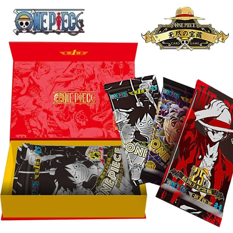 Tarjetas coleccionables conmemorativas de la versión del 25 aniversario de One Piece - Tarjeta de personaje de anime clásico de Luffy Regalos navideños para niños