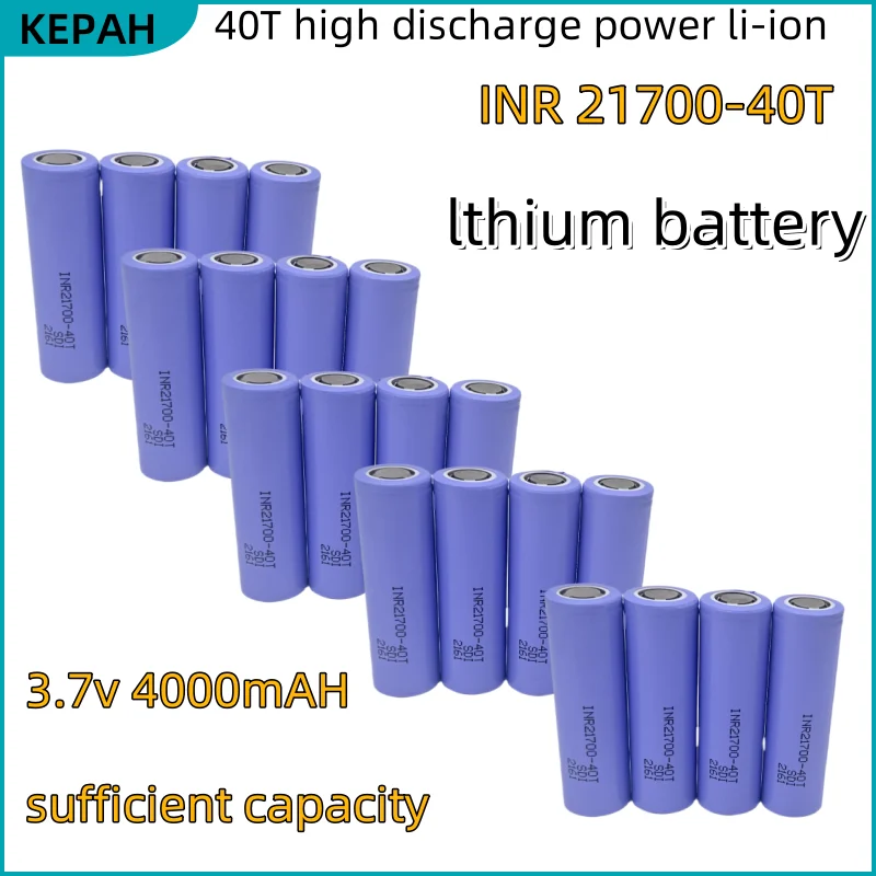 

INR 21700-40T 4000mAh Original Battery 21700 4000mAh 30A 40T 3.7V High Discharge/large Capacity Lithium-ion Battery