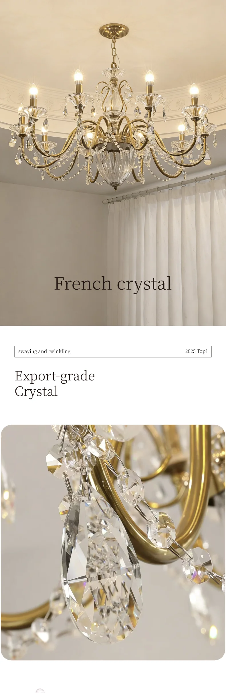 American Candle E14 Chandelier French Royal
