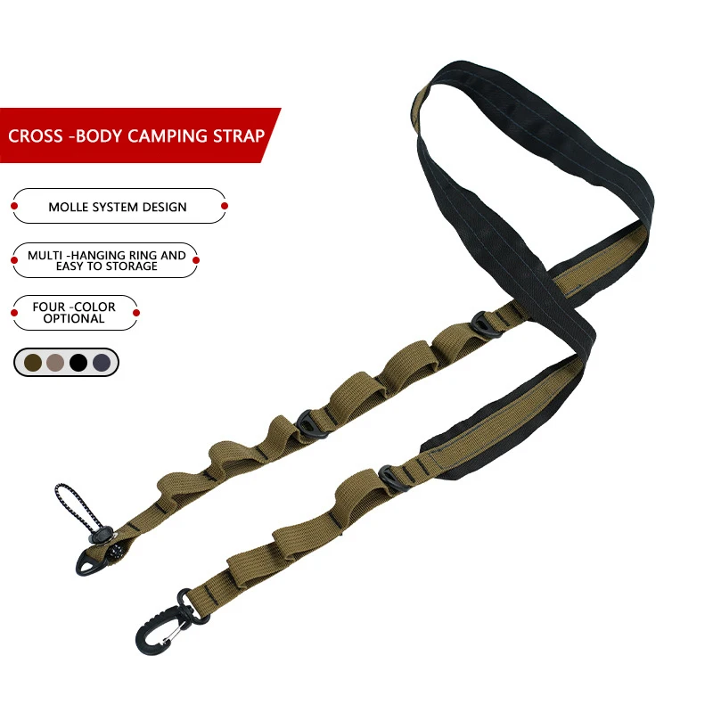 JETSHARK Outdoor Camping Hiking Accessories Rope With Metal Buckle Belt Shoulder Strap Multifunctional Lanyard